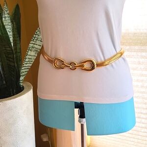 Gold EUC woman's gold waist belt with hook closure